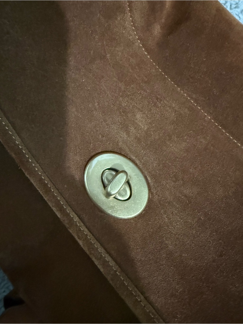 Coach Brown Suede Shoulder Bag with Front Pockets - Picture 10 of 16